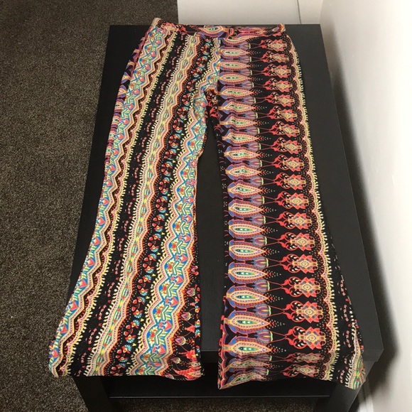 Boho Gypsy Sisters Pants - Patterned Boho Bell Stretch Pants